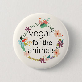 Vegan für das Tierblumenentwurfsabzeichen Button