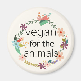 Vegan für den Tierblumenentwurf Magnet