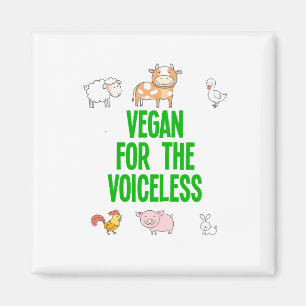 Vegan für die stummen Weißen mit lustigen Tieren Magnet