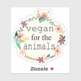 Vegan für die Tiere Aufkleber