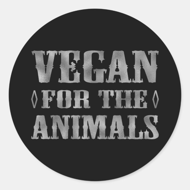 Vegan für die Tiere, Runder Aufkleber (Vorderseite)