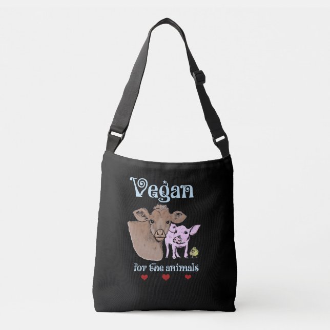 Vegan für die Tiertasche Tragetaschen Mit Langen Trägern (Vorderseite)