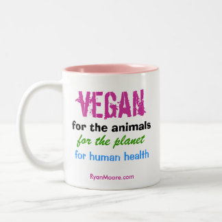 Vegan für Tiere Zwei-Tone-Kaffee-Tasse Zweifarbige Tasse