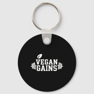 Vegan Gains Funny Workout Gym Weightlift Bodybu Schlüsselanhänger