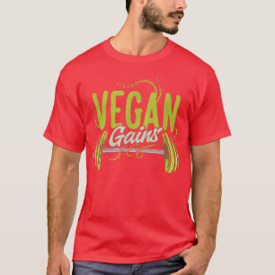 Vegan Gains Vegetarian Bodybuilder Veggie Bodybuil T-Shirt