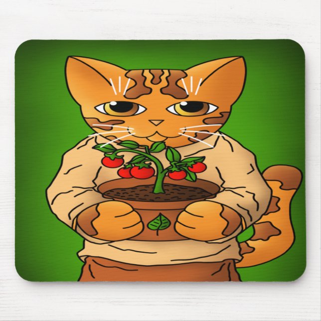 Vegan Gartenkatze Mousepad (Vorne)