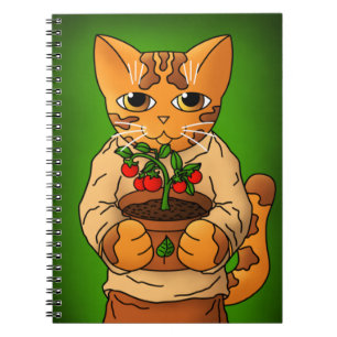 Vegan Gartenkatze Notizblock