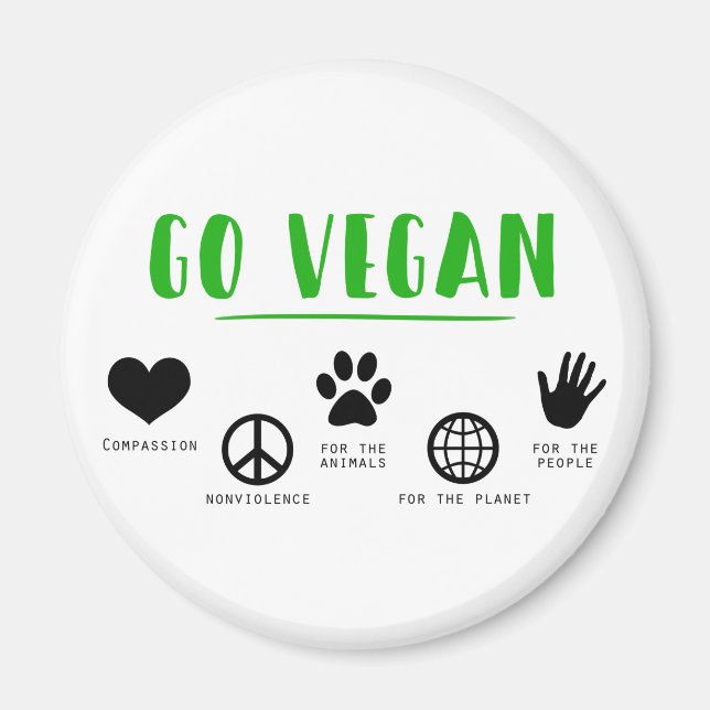 Vegan gehen magnet (Vorne)