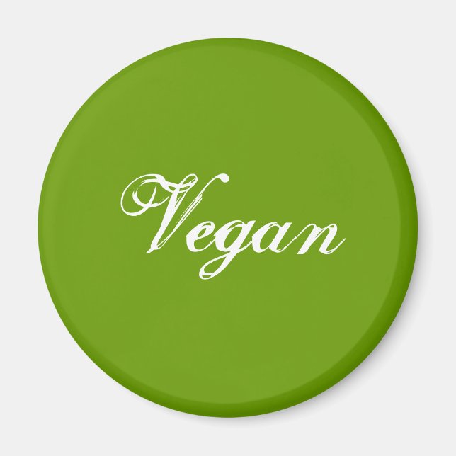 Vegan. Grün. Slogan. Gestaltet Magnet (Vorne)