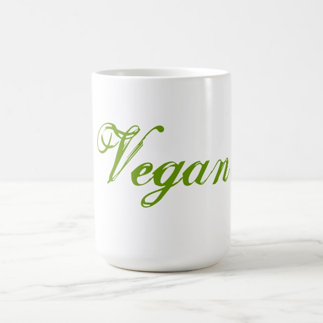 Vegan. Grün. Slogan. Gewohnheit Kaffeetasse (Mittel)