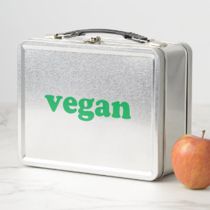 Vegan-grüne moderne Typografie Metall Brotdose