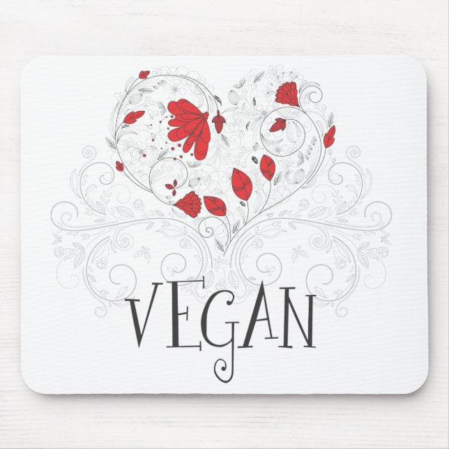 Vegan - Herz Mousepad (Vorne)