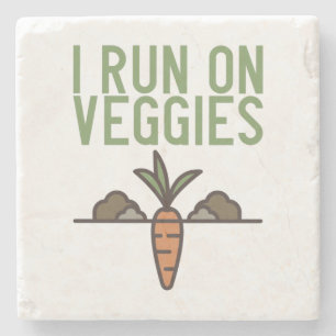 Vegan - Ich laufe auf Veggies Steinuntersetzer