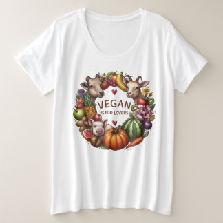 Vegan ist für Liebende Tiere Große Größe T-Shirt
