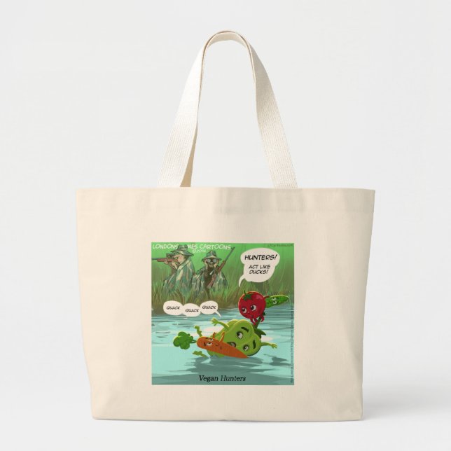 Vegan Jäger Funny Jumbo Stoffbeutel (Vorne)