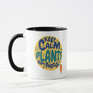 Vegan Keep Calm Pflanzen haben Protein Vegetarier  Tasse