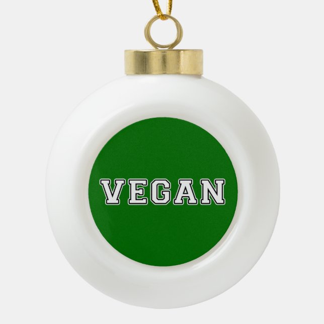 Vegan Keramik Kugel-Ornament (Vorderseite)