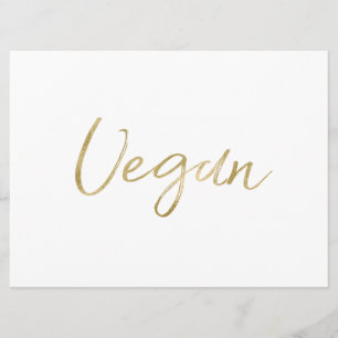 "Vegan"-Lebensmittel-Schild   Stylish Gold Handlet Einladung