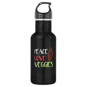 Vegan - Liebe Veggies Edelstahlflasche