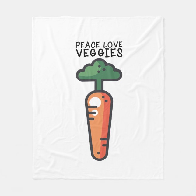 Vegan - Liebe Veggies Fleecedecke (Vorderseite)
