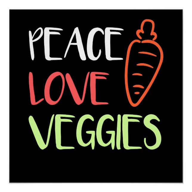 Vegan - Liebe Veggies Poster (Vorderseite)