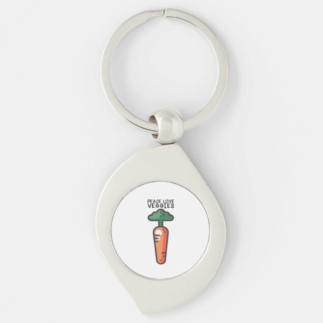 Vegan - Liebe Veggies Schlüsselanhänger (Vorderseite)