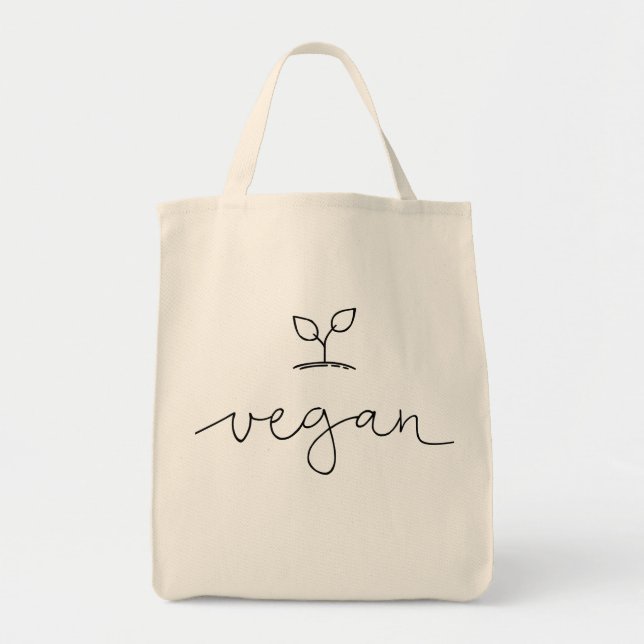 Vegan Minimalistisch Tragetasche (Vorne)