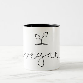 Vegan Minimalistisch Zweifarbige Tasse