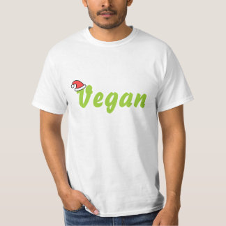 Vegan mit Weihnachtshut. T-Shirt