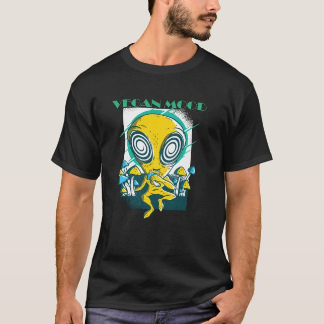 Vegan Mood Psychedelics Alien T-Shirt (Vorderseite)