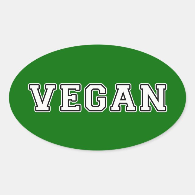 Vegan Ovaler Aufkleber (Vorderseite)