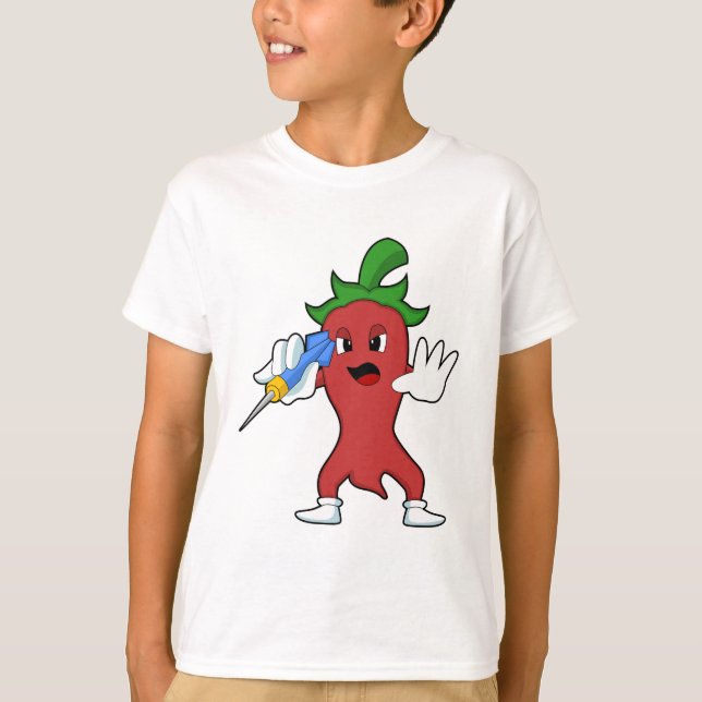 Vegan Pepper bei Darts mit Dart.PNG T-Shirt (Vorderseite)