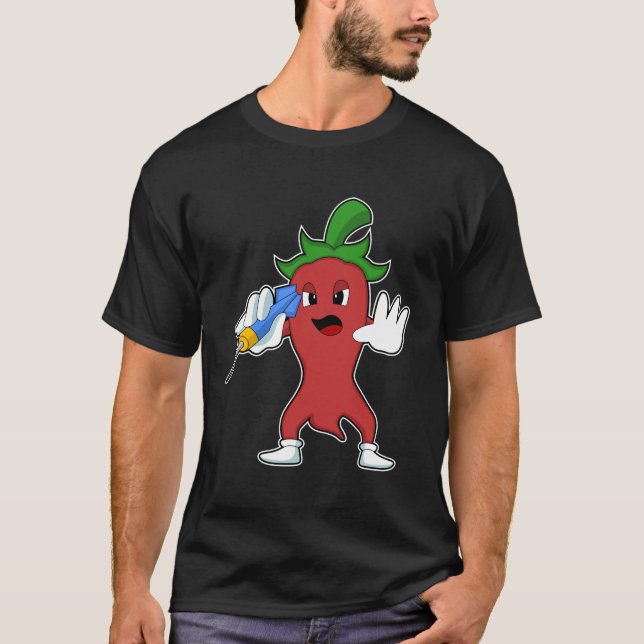 Vegan Pepper bei Darts mit Dart.PNG T-Shirt (Vorderseite)