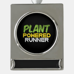 Vegan - Pflanze Powered Runner Banner-Ornament Silber