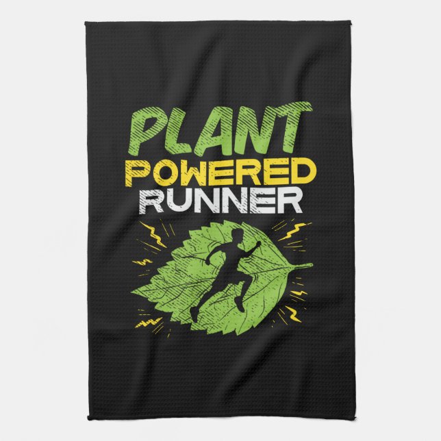 Vegan - Pflanze Powered Runner Geschirrtuch (Vertikal)