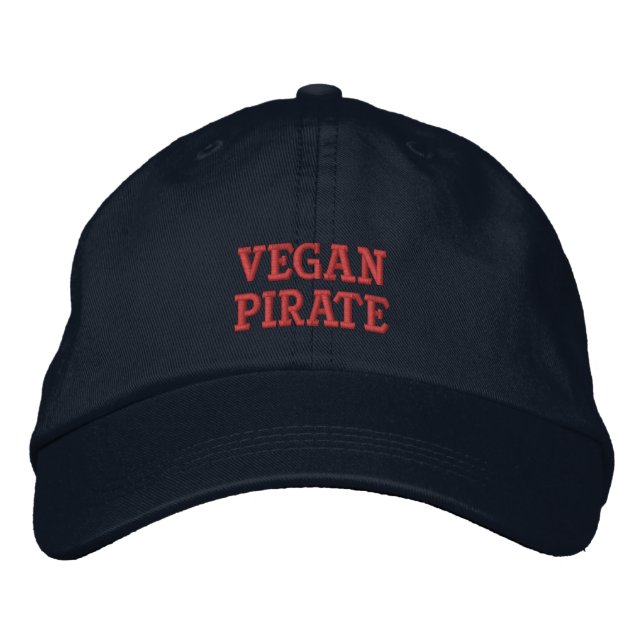 Vegan Pirate Cap Bestickte Kappe (Vorderseite)