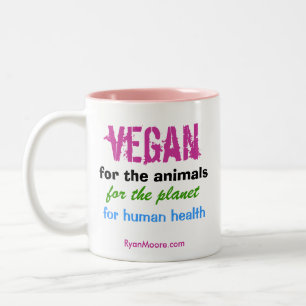 Vegan pour les animaux Tasse à café à deux tons