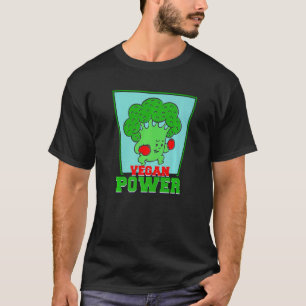Vegan Power Vegetarier Gemüse Boxkampf Brokkoli T-Shirt