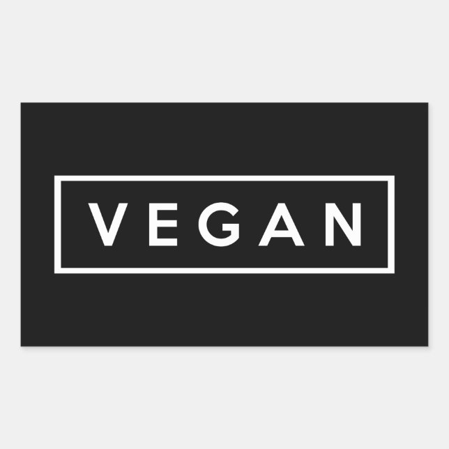 vegan. rechteckiger aufkleber (Vorderseite)