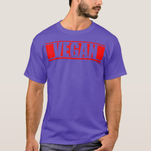 Vegan Red Vegan Vegetarian Red Writing Print Motif T-Shirt