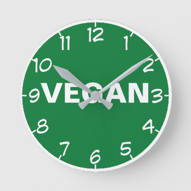 VEGAN RUNDE WANDUHR (Vorderseite)