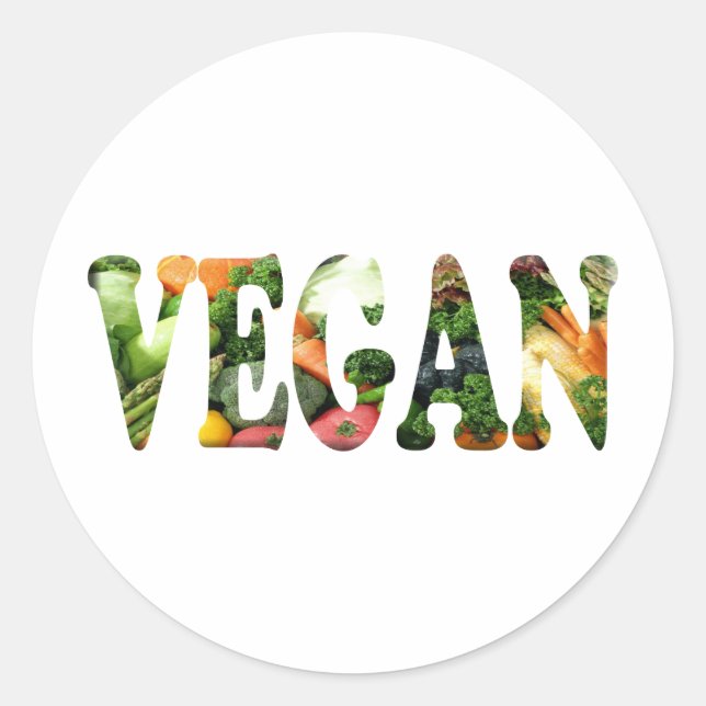 Vegan Runder Aufkleber (Vorderseite)
