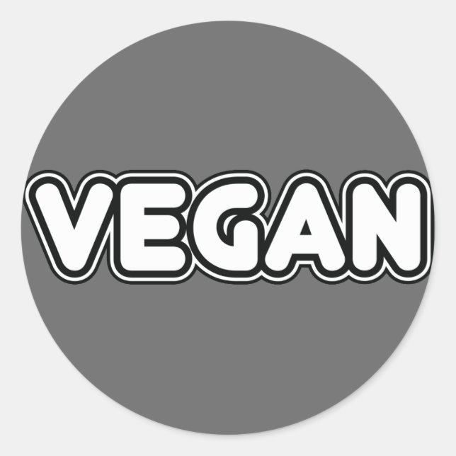 Vegan Runder Aufkleber (Vorderseite)