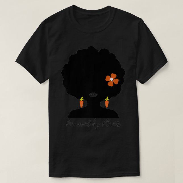 Vegan Schwarze Amerikanerin Vegetarierin Afro3 T-Shirt (Design vorne)