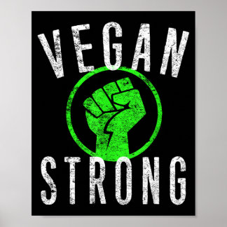 Vegan starke Faust Gewichtsheben Workout Pflanzen- Poster