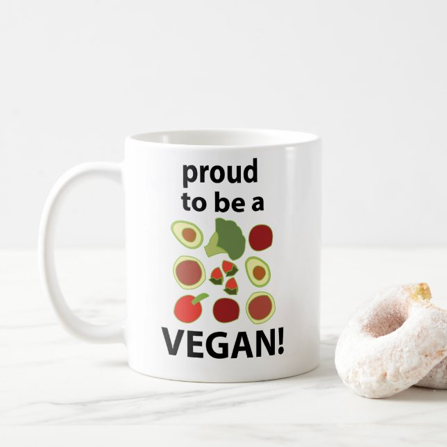Vegan stolz darauf, Vegan zu sein Kaffeetasse (Mit Donut)