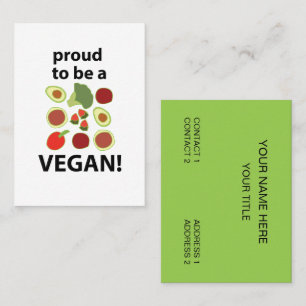 Vegan stolz darauf, Vegan zu sein Visitenkarte