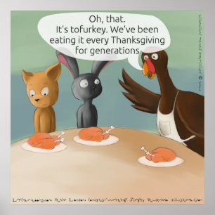 Vegan Thanksgiving Funny Poster
