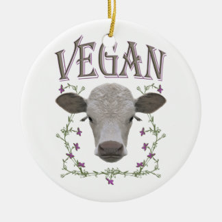 Vegan - Tiere wollen leben Keramikornament