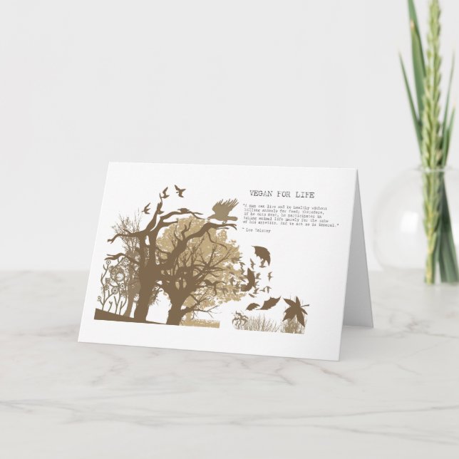 Vegan - Tolstoy Zitat Karte (Vorderseite)
